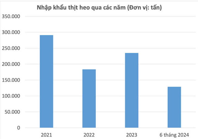 Thống kê thịt heo nhập khẩu 2024